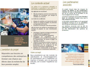 Projet de Parcours innovants, voie professionnelle